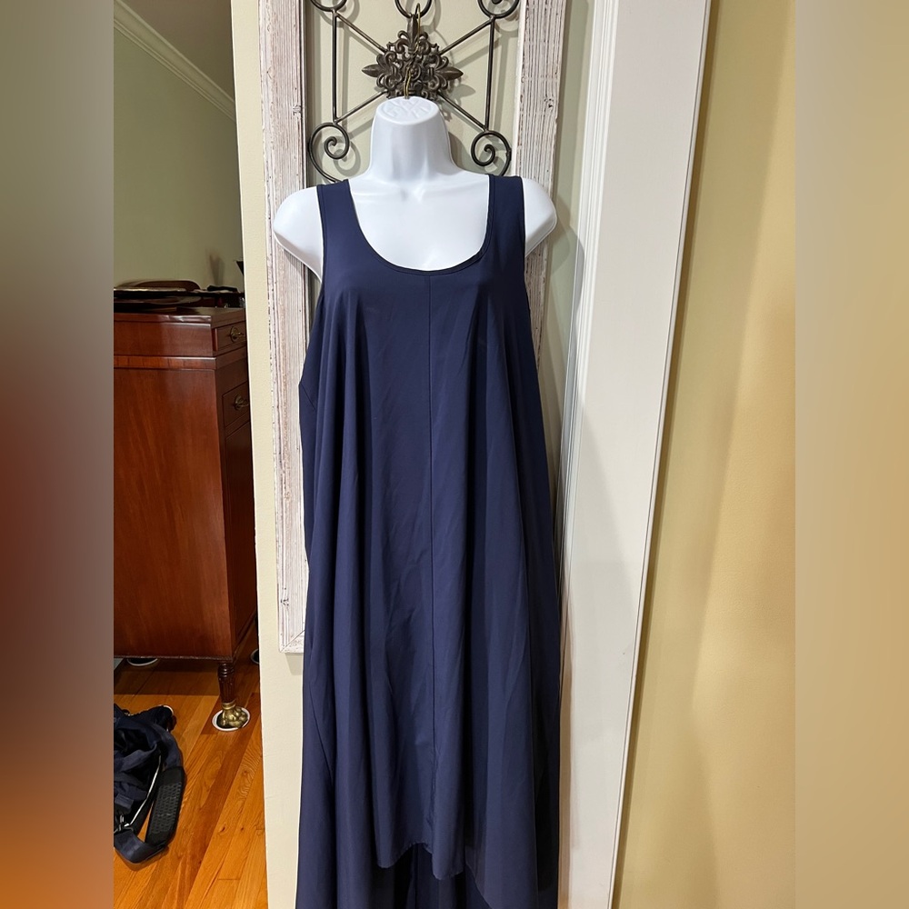 Athleta Blue Racerback Sleeveless Maxi Sundress